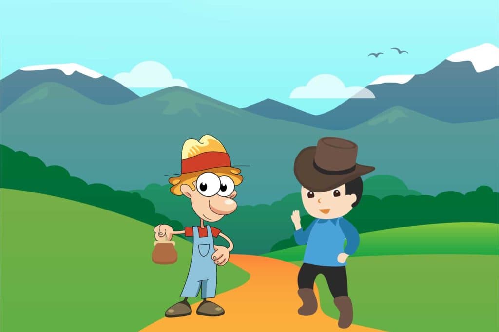 Truyện ngụ ngôn Hai người du khách và chiếc ví