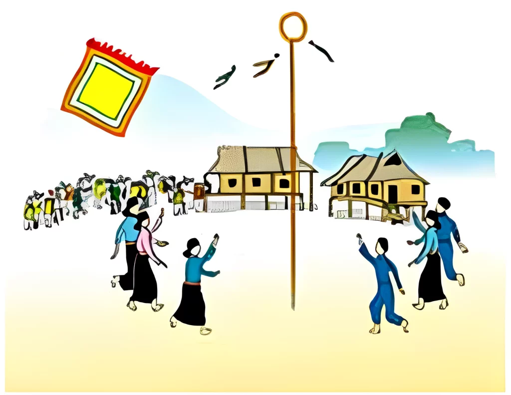 Truyện cổ tích Sự tích trò chơi ném còn ngày xuân