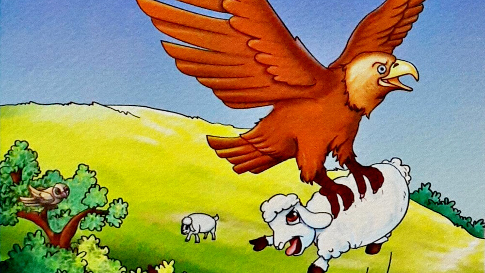 Truyện ngụ ngôn Đại bàng, quạ và người chăn cừu